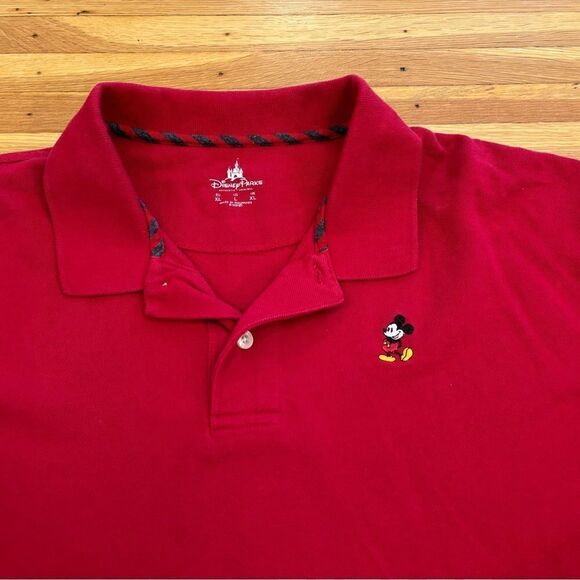 Disney Parks Mickey Mouse red embroidered short sleeve polo shirt - Picture 2 of 4